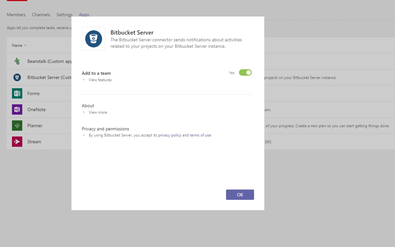Bitbucket Server — screenshot from the Microsoft Marketplace listing