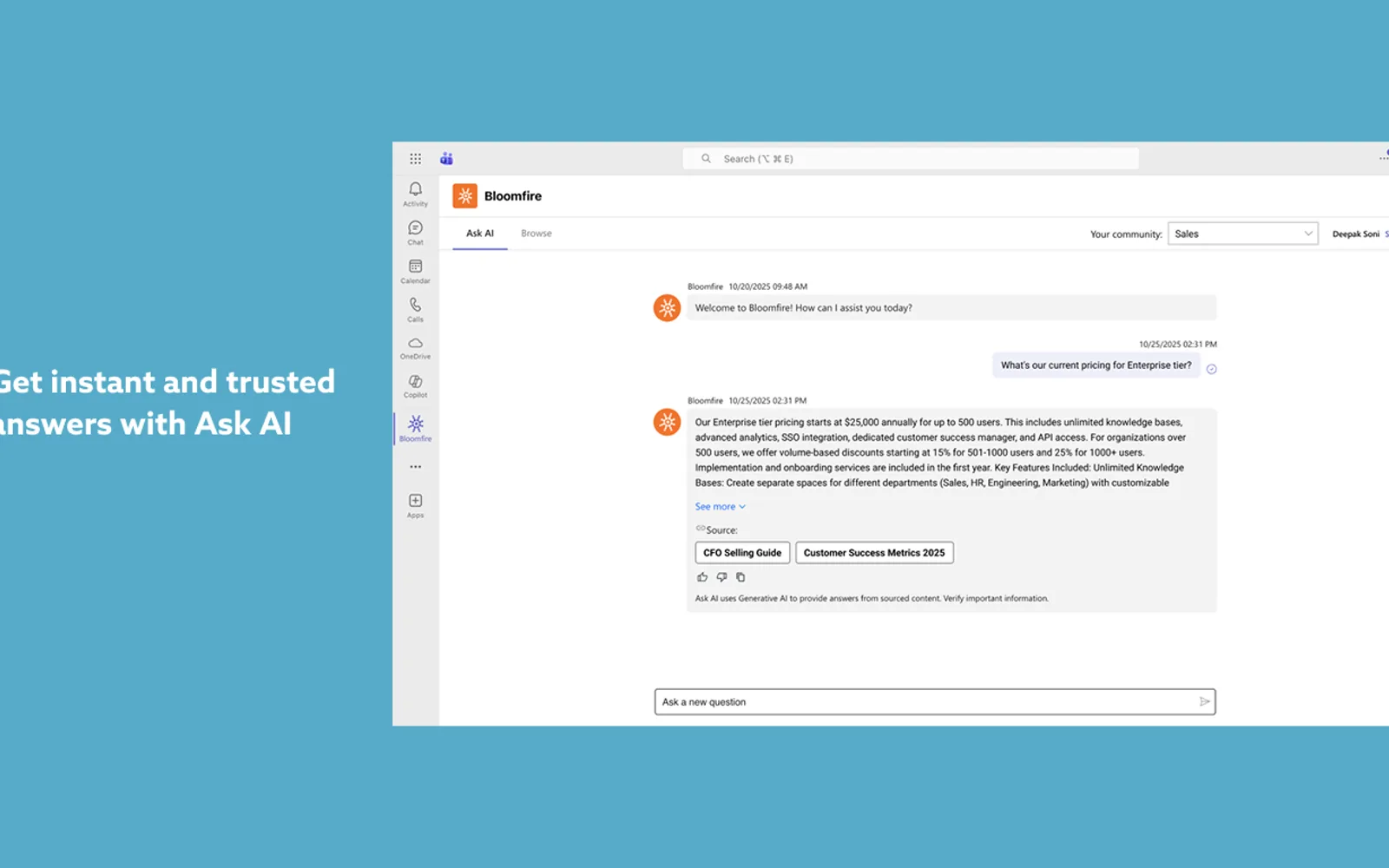 Bloomfire — screenshot from the Microsoft Marketplace listing