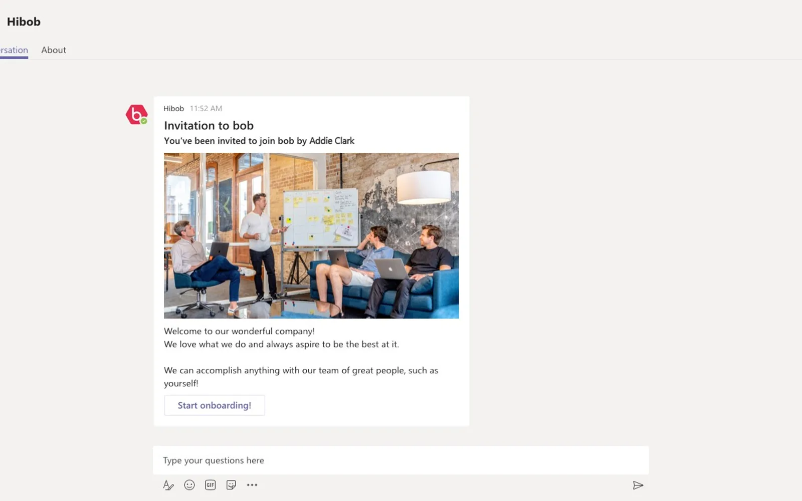bob HR — screenshot from the Microsoft Marketplace listing