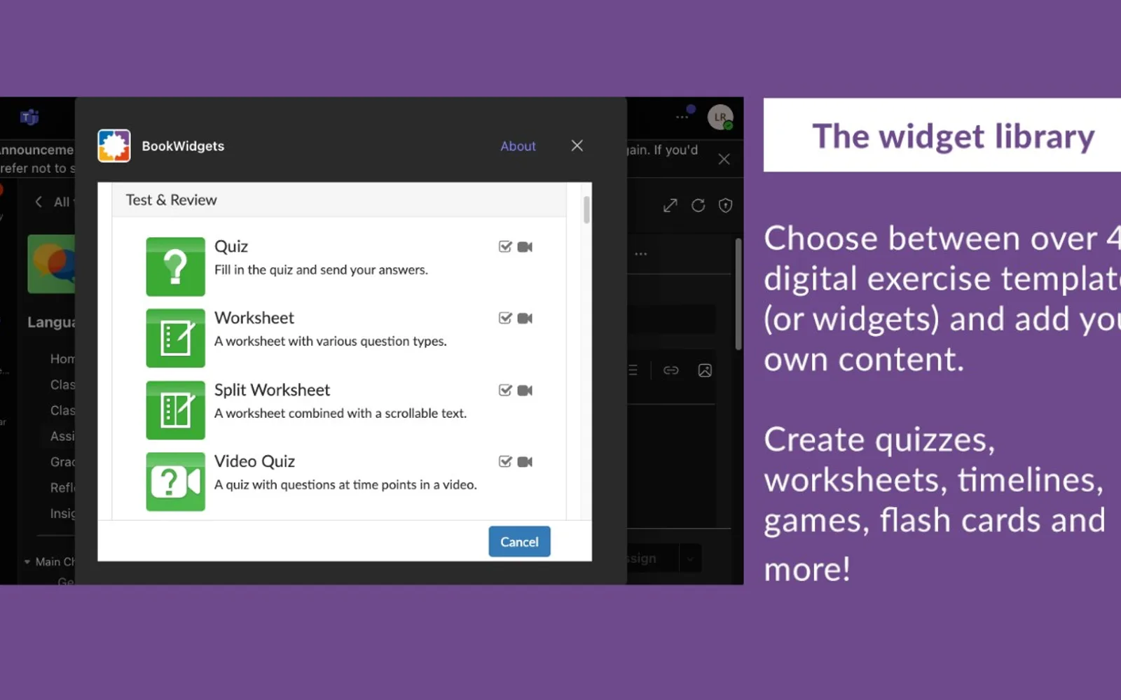 BookWidgets — screenshot from the Microsoft Marketplace listing