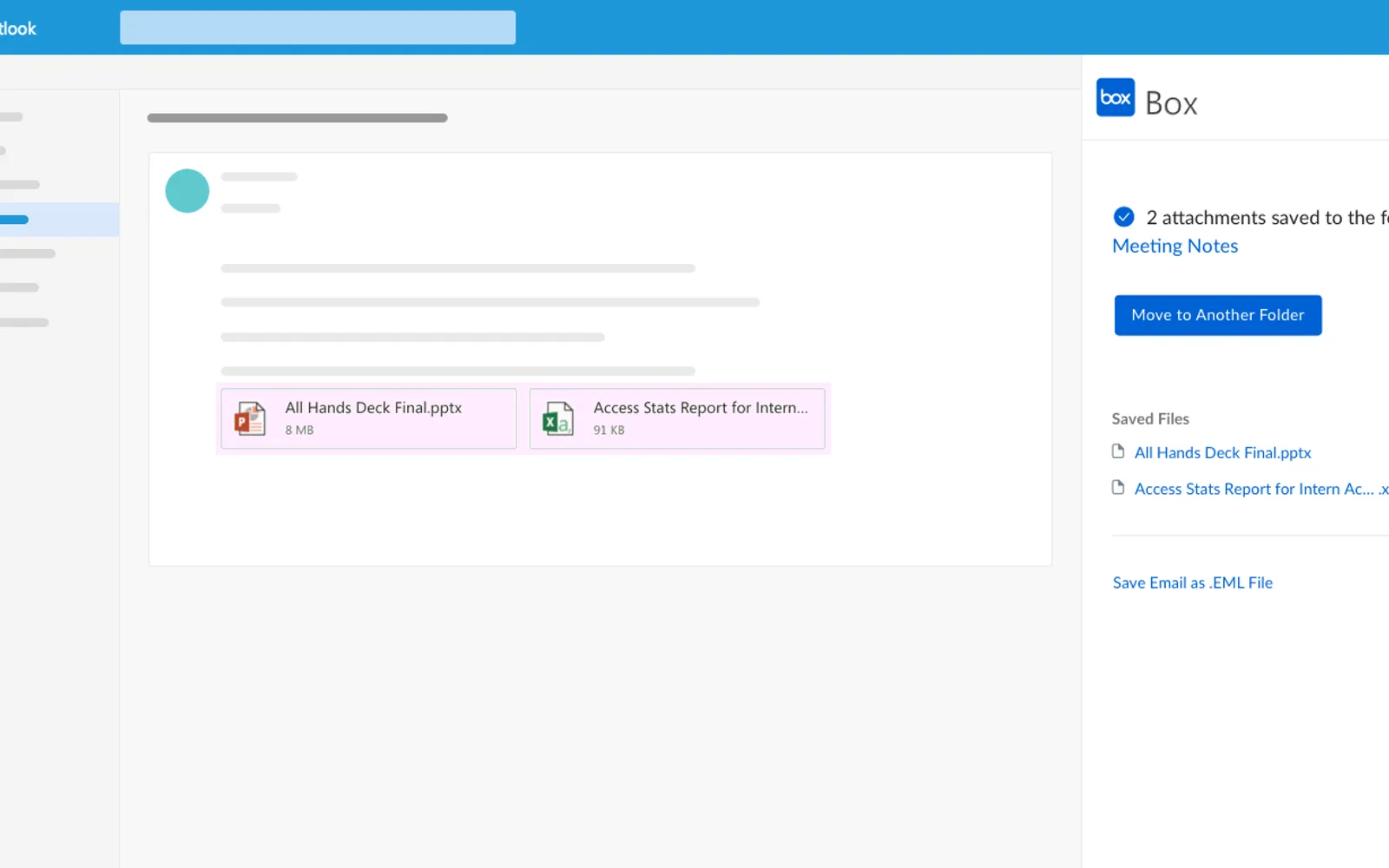 Box for Outlook — screenshot from the Microsoft Marketplace listing