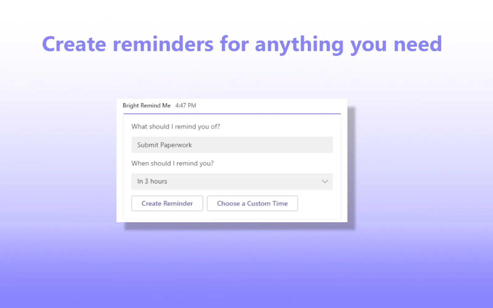 Bright Remind Me — screenshot from the Microsoft Marketplace listing