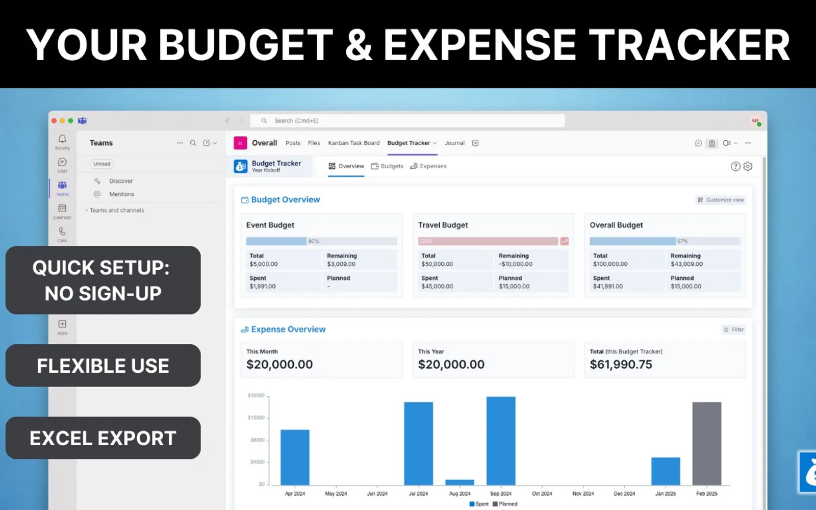 Budget Tracker — screenshot from the Microsoft Marketplace listing
