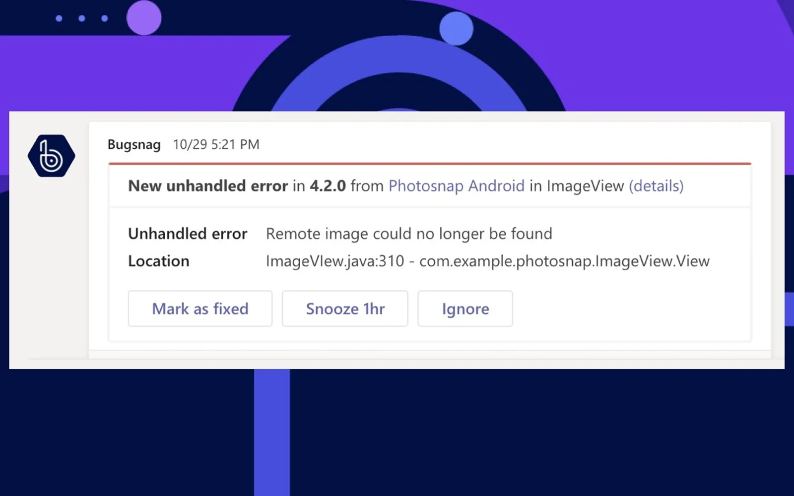 Bugsnag Notifications — screenshot from the Microsoft Marketplace listing