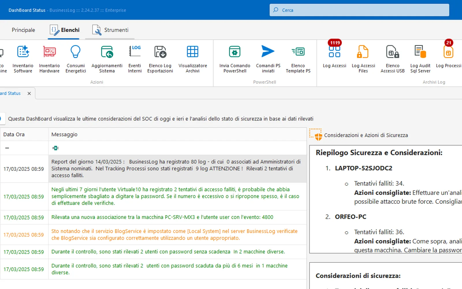 BusinessLog — screenshot from the Microsoft Marketplace listing