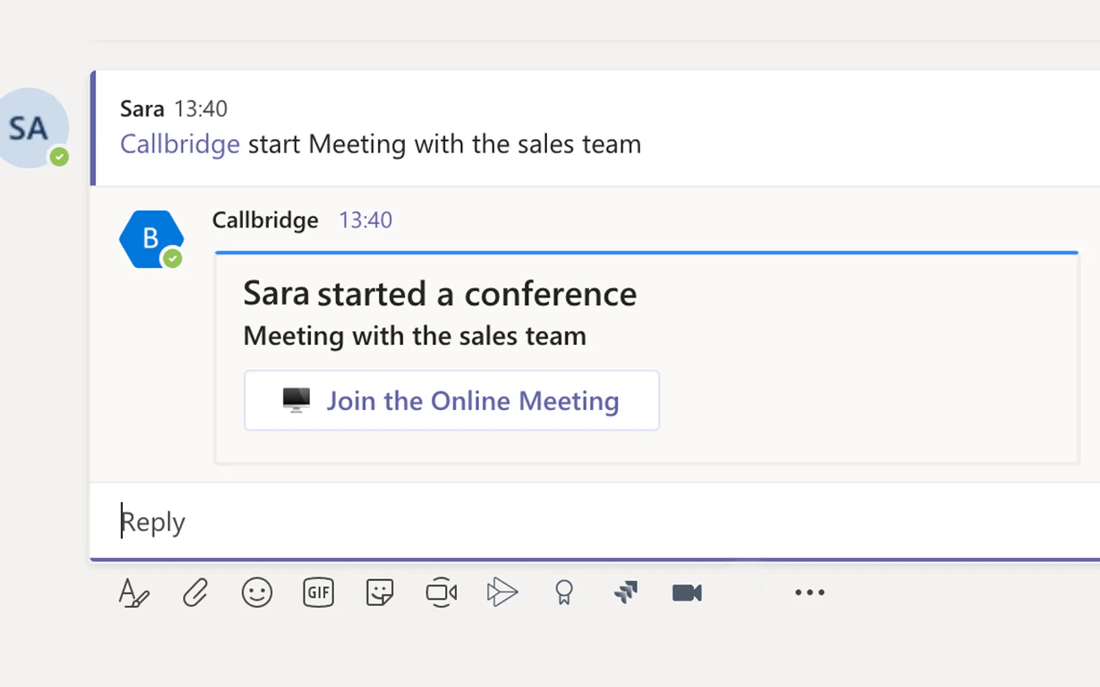 Callbridge — screenshot from the Microsoft Marketplace listing