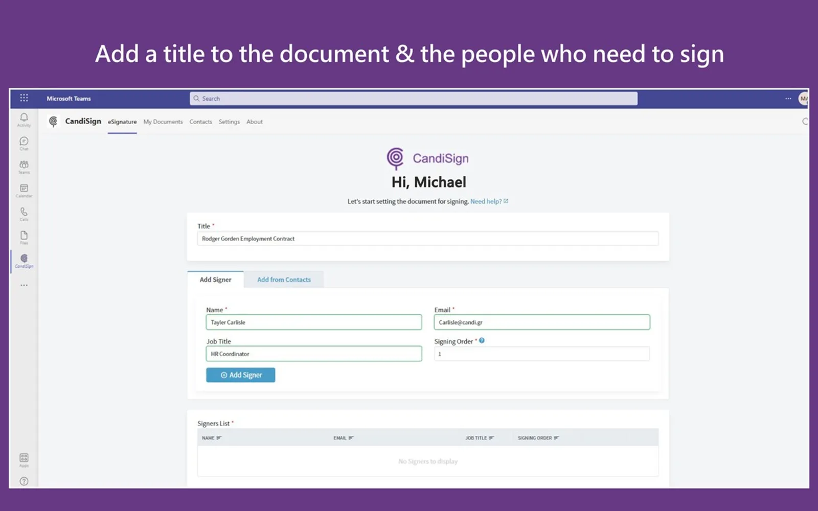 CandiSign — screenshot from the Microsoft Marketplace listing