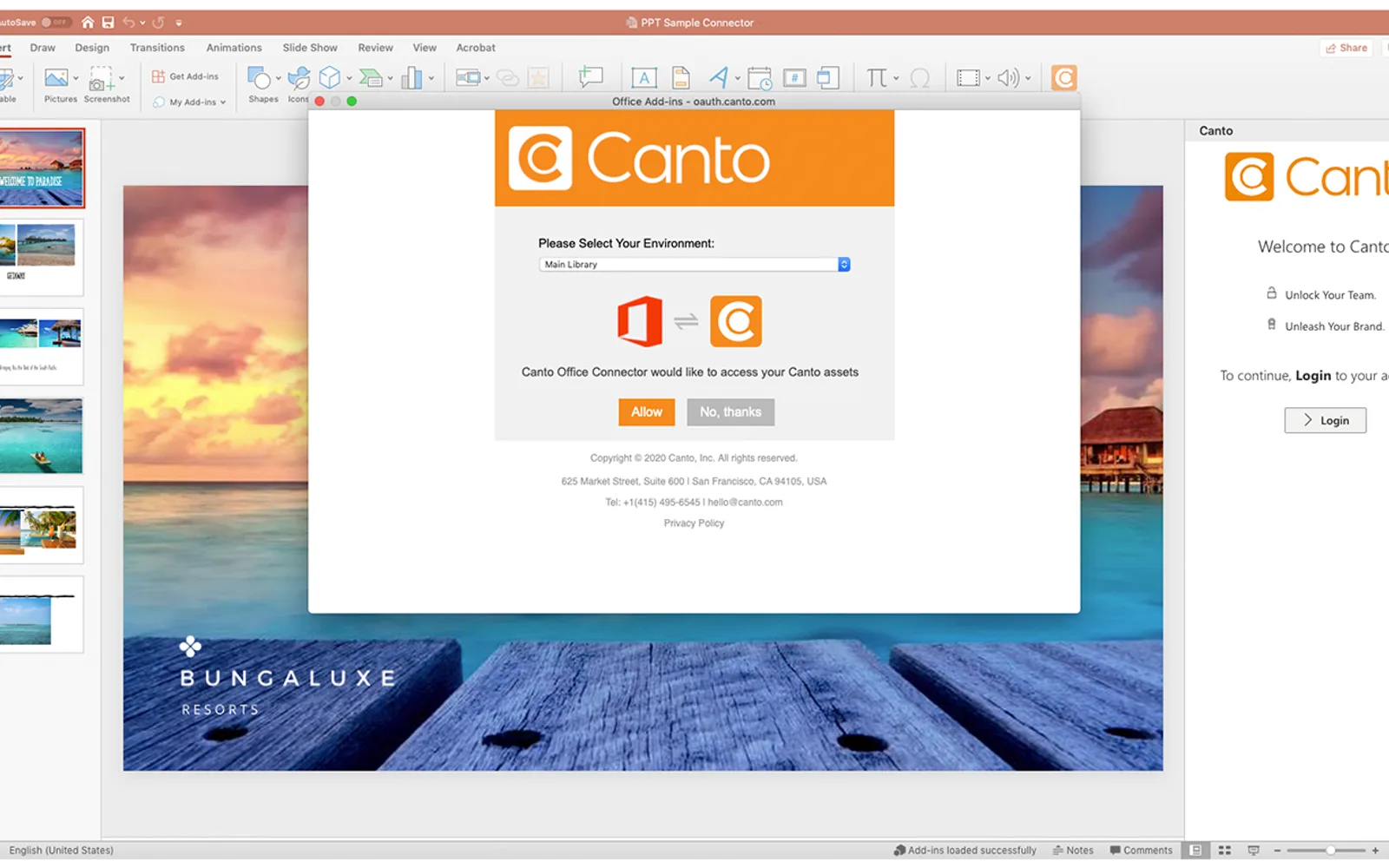 Canto Connector — screenshot from the Microsoft Marketplace listing