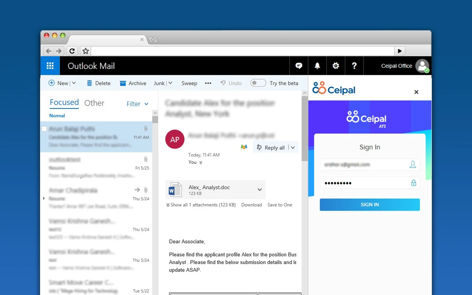 CEIPAL for Email — screenshot from the Microsoft Marketplace listing