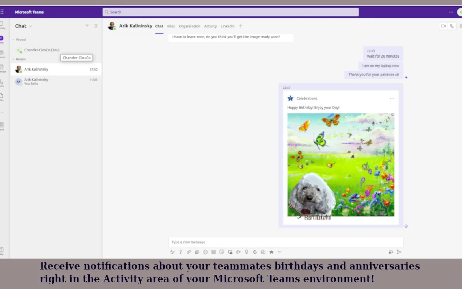 Celebrations Plan — screenshot from the Microsoft Marketplace listing