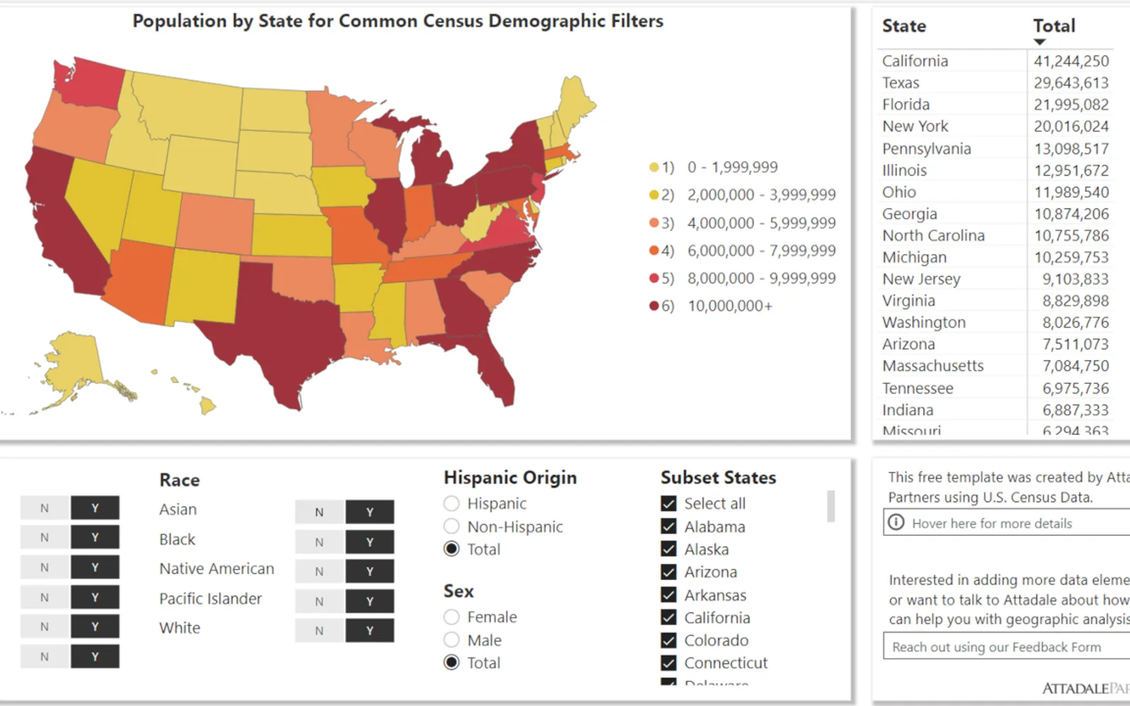 Census Data Map — screenshot from the Microsoft Marketplace listing