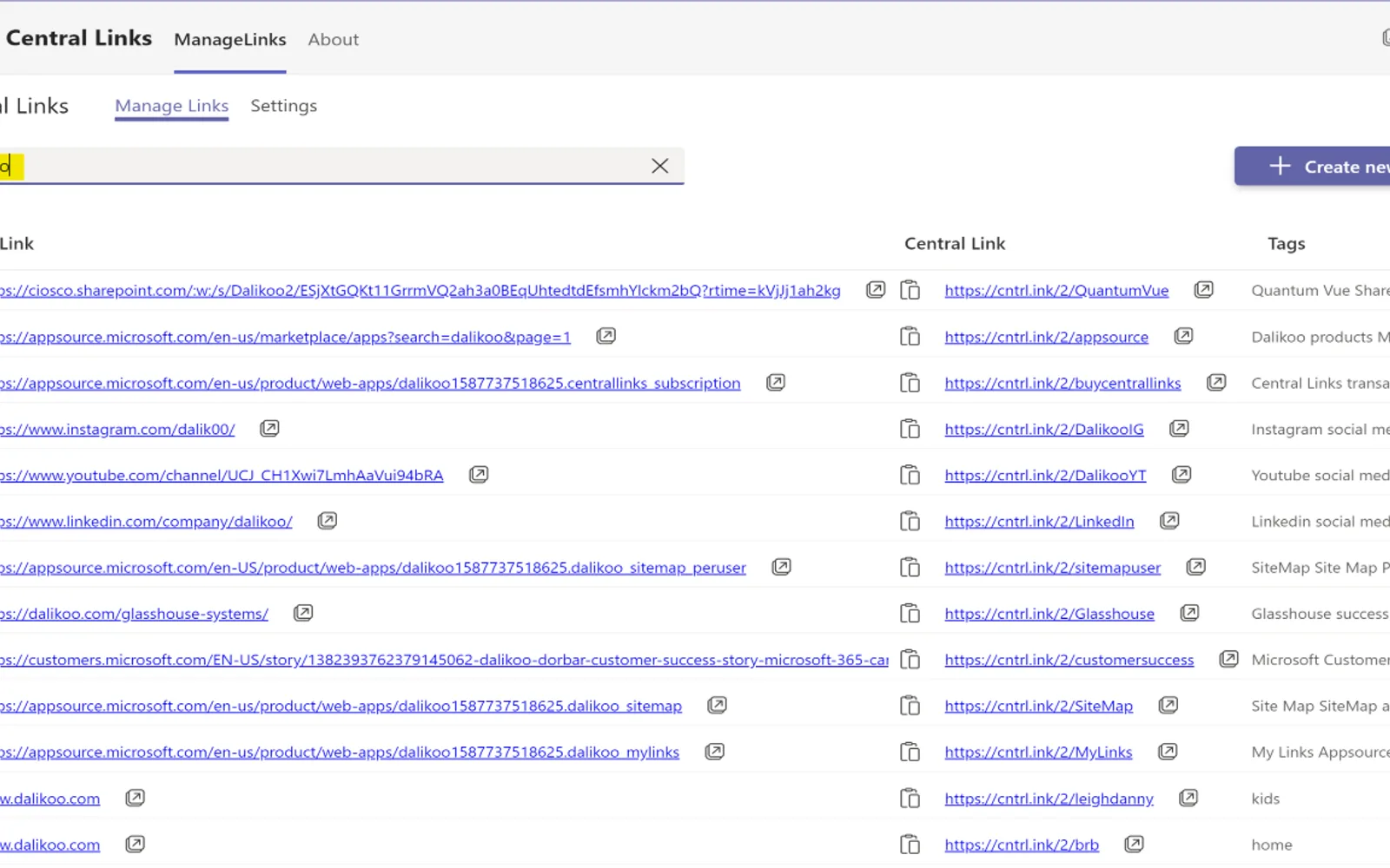 Central Links Subscription — screenshot from the Microsoft Marketplace listing