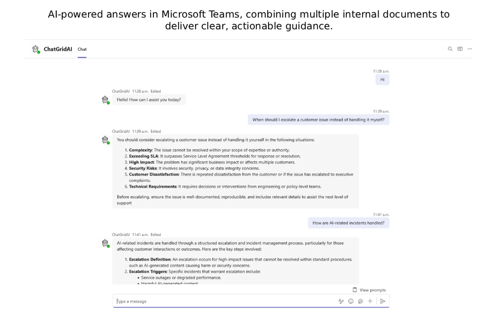 ChatGridAI — screenshot from the Microsoft Marketplace listing
