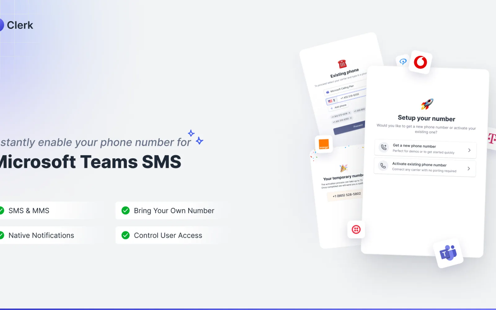 Clerk SMS — screenshot from the Microsoft Marketplace listing