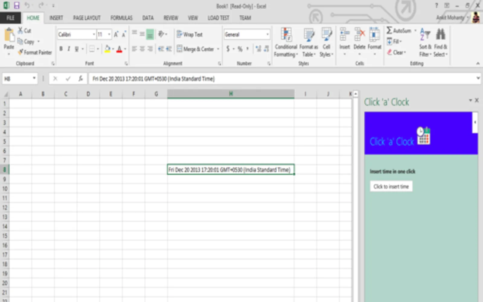 Click 'a' Clock — screenshot from the Microsoft Marketplace listing