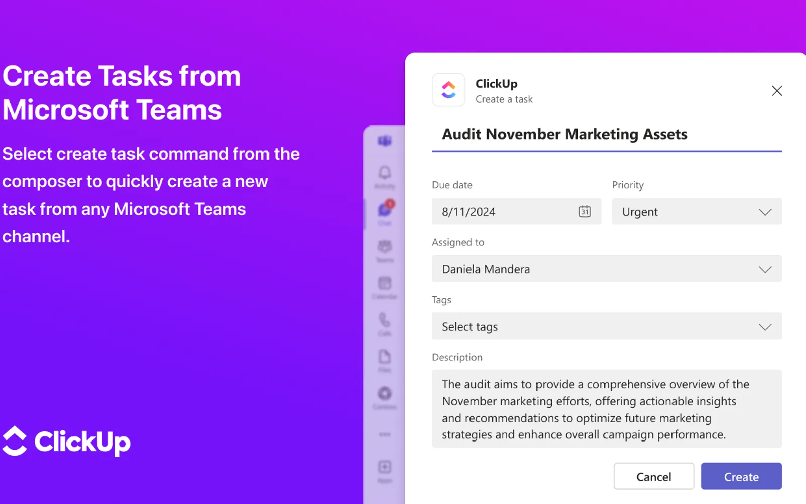 ClickUp — screenshot from the Microsoft Marketplace listing