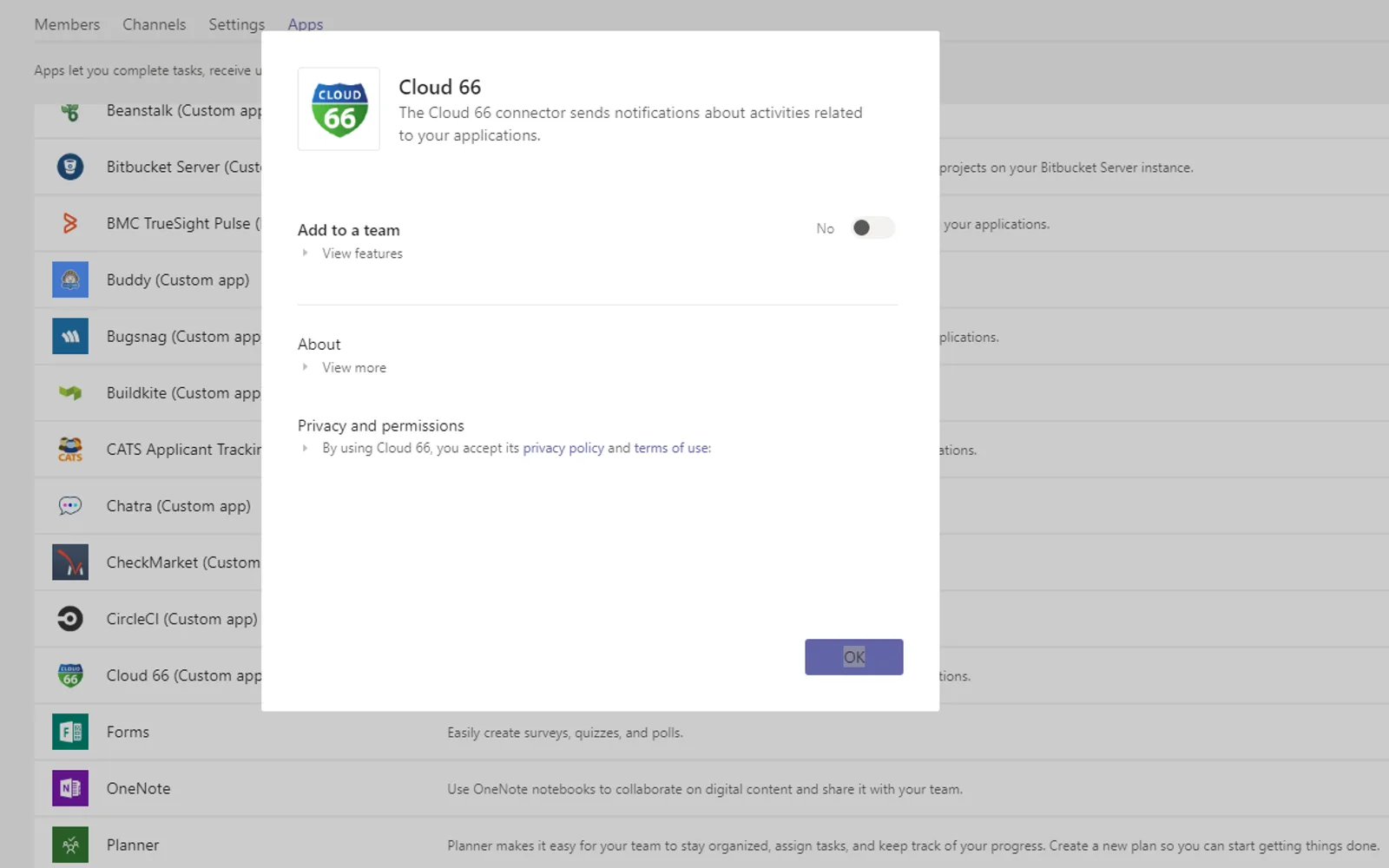 Cloud 66 — screenshot from the Microsoft Marketplace listing