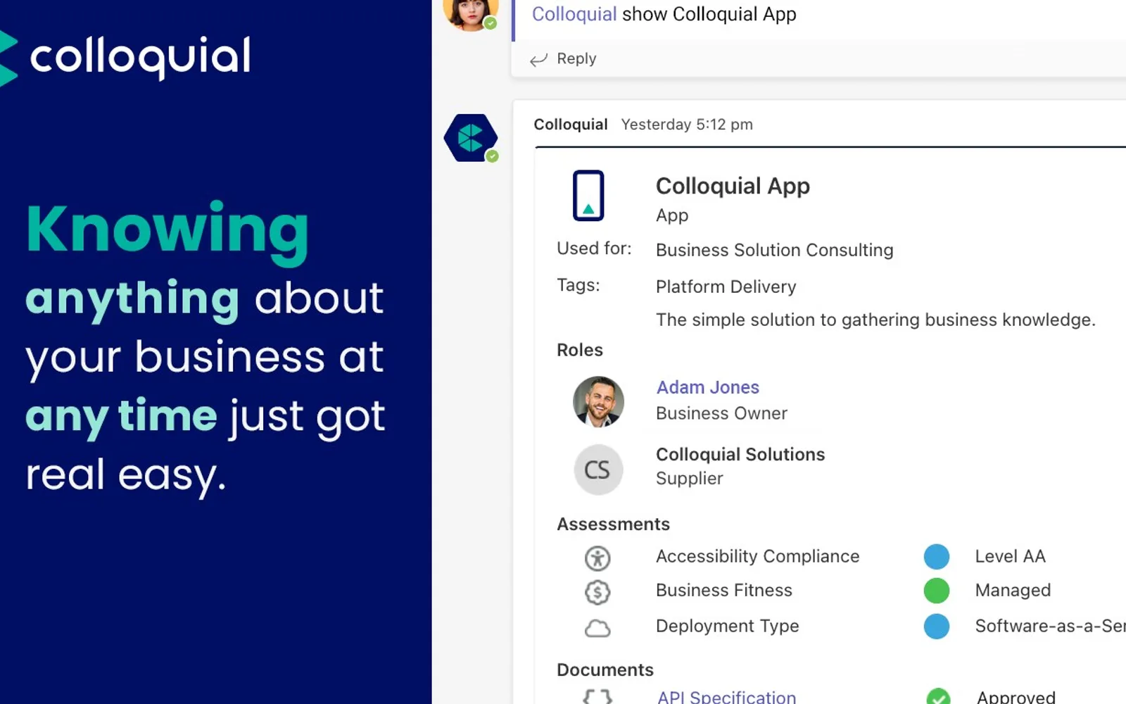 Colloquial — screenshot from the Microsoft Marketplace listing