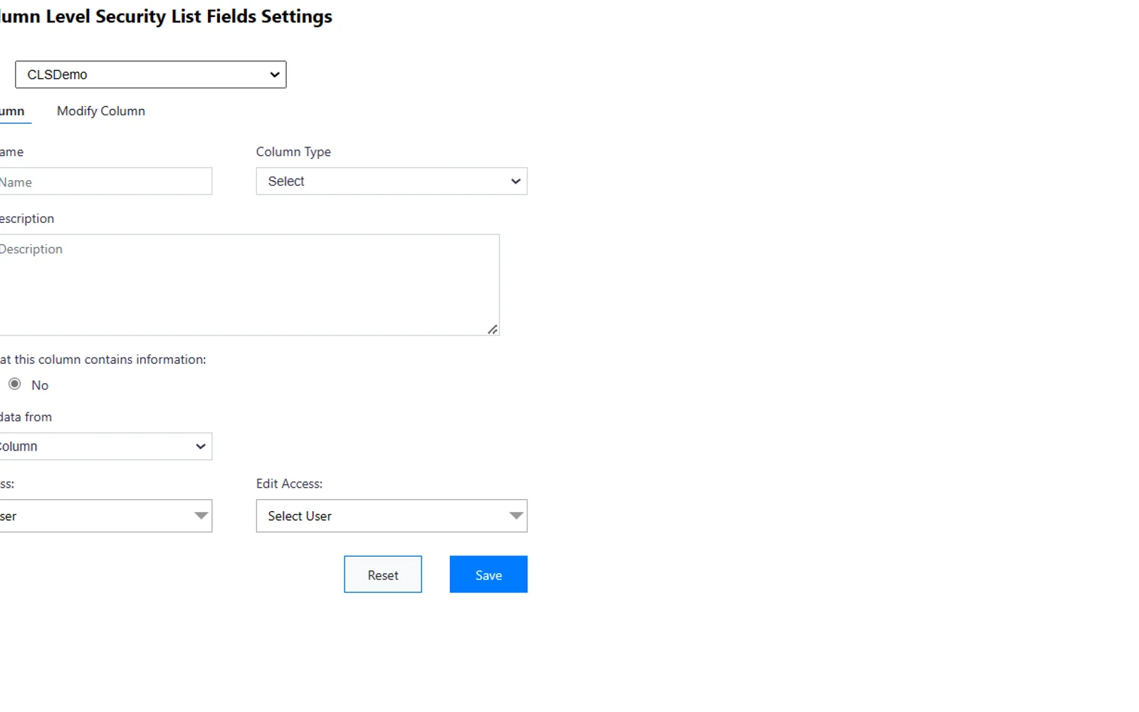 Column Level Security by Bamboo — screenshot from the Microsoft Marketplace listing