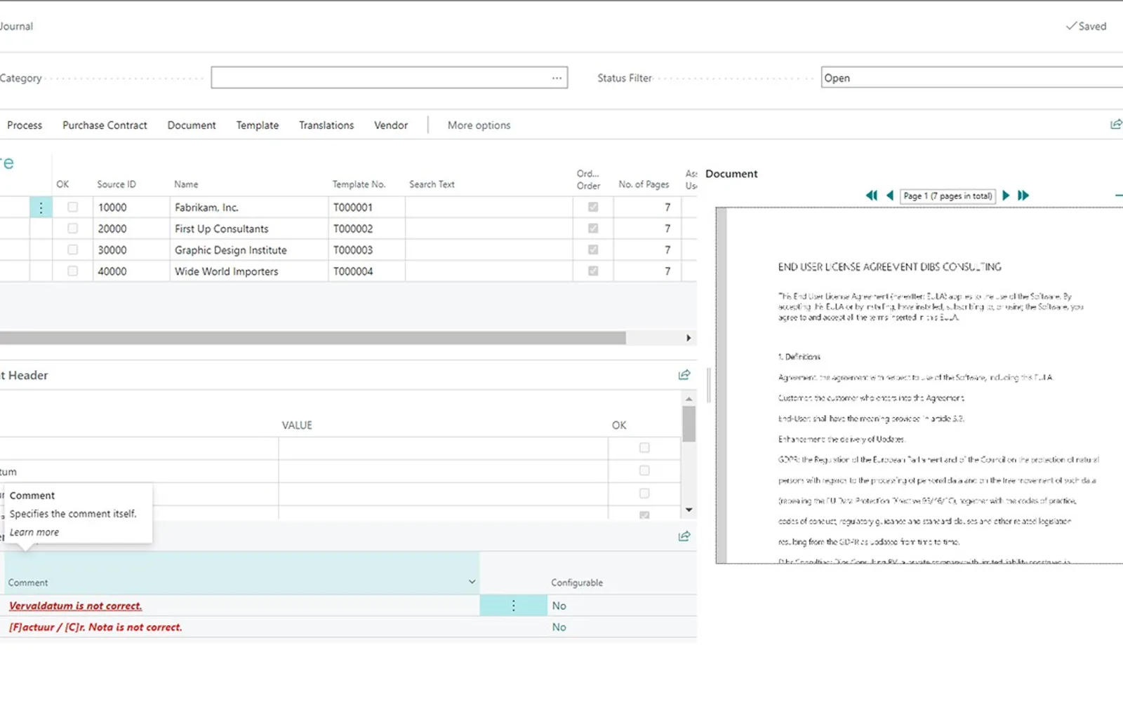 Comments display in Document Capture Document journal — screenshot from the Microsoft Marketplace listing