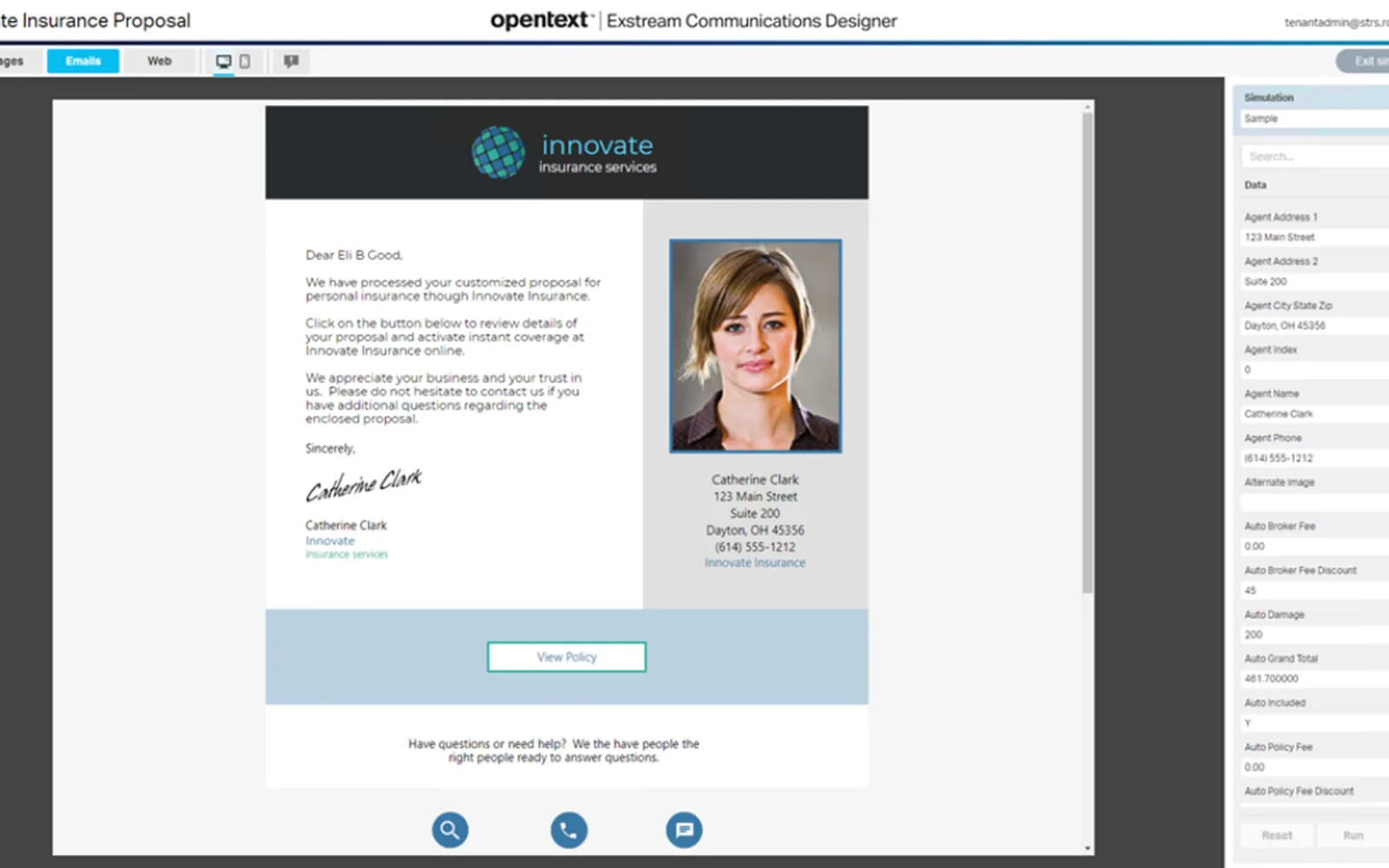 Communications (Exstream) — screenshot from the Microsoft Marketplace listing