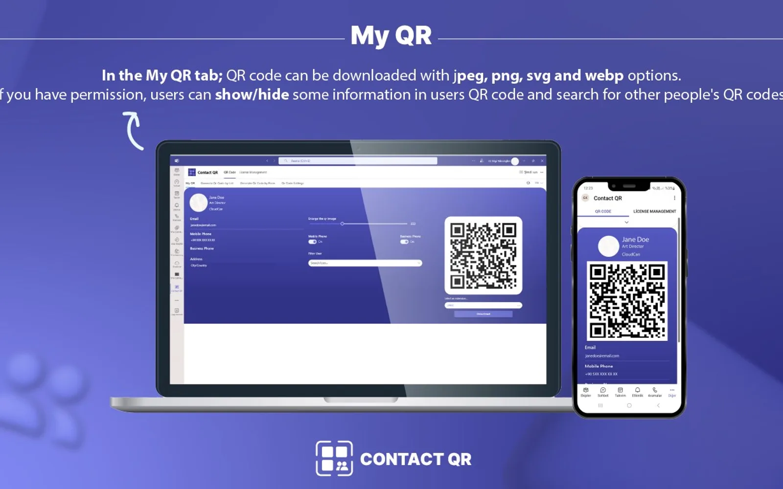 Contact QR — screenshot from the Microsoft Marketplace listing