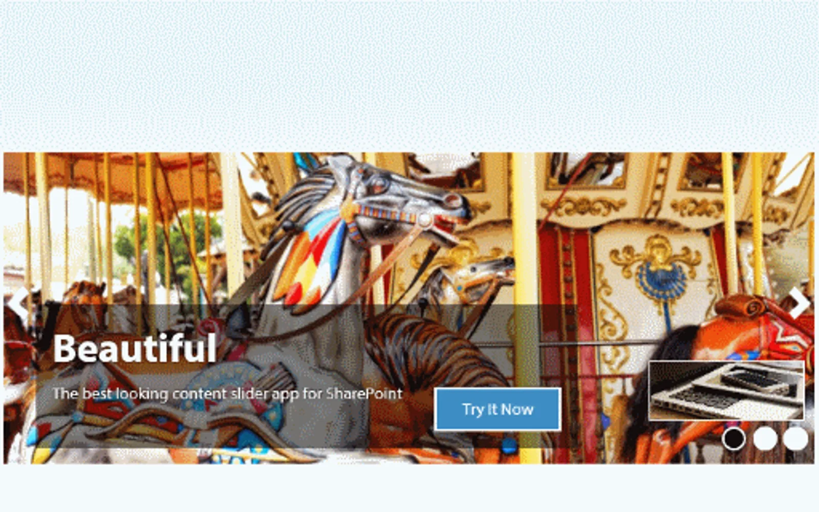 Content Carousel — screenshot from the Microsoft Marketplace listing