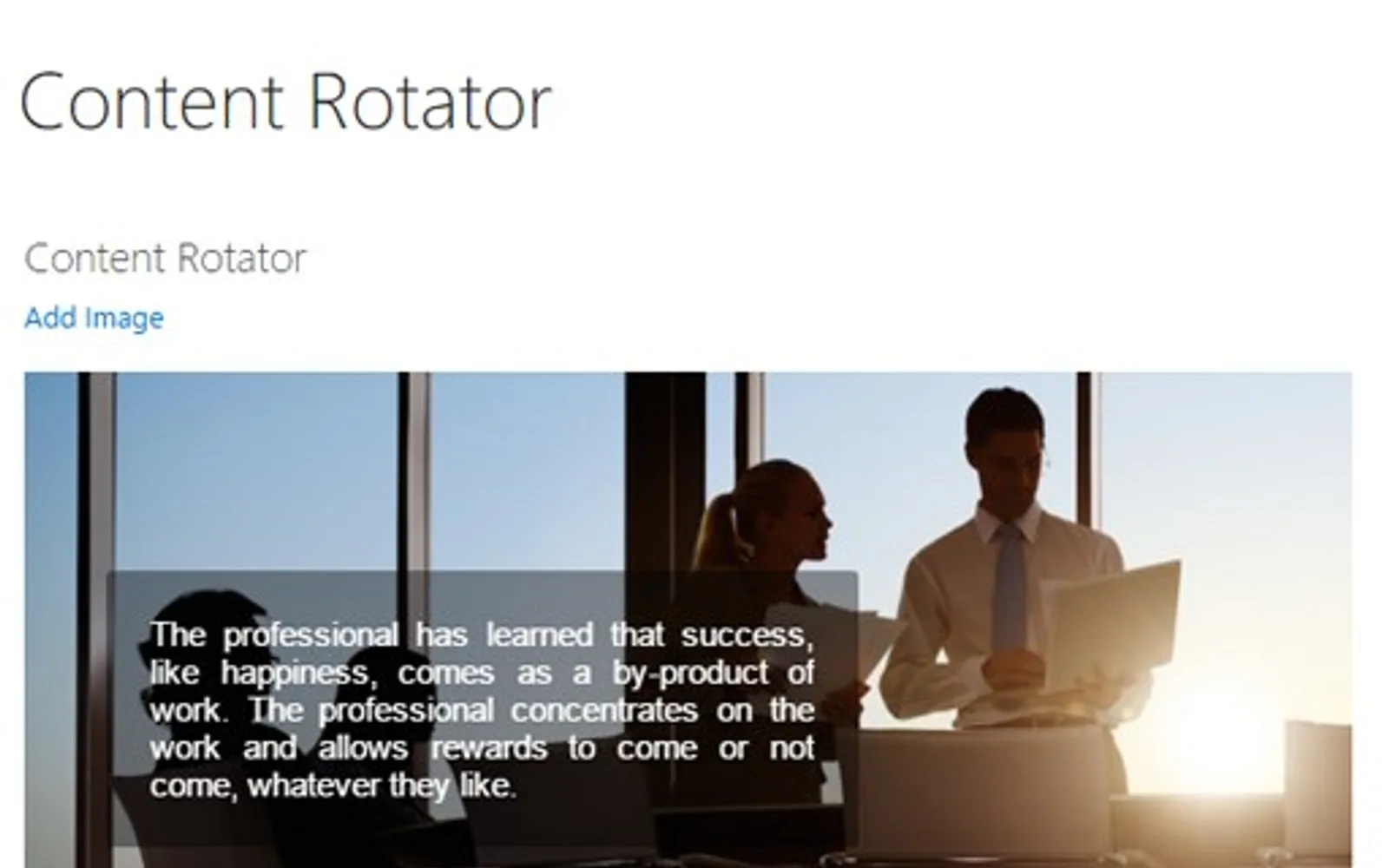 Content Rotator — screenshot from the Microsoft Marketplace listing