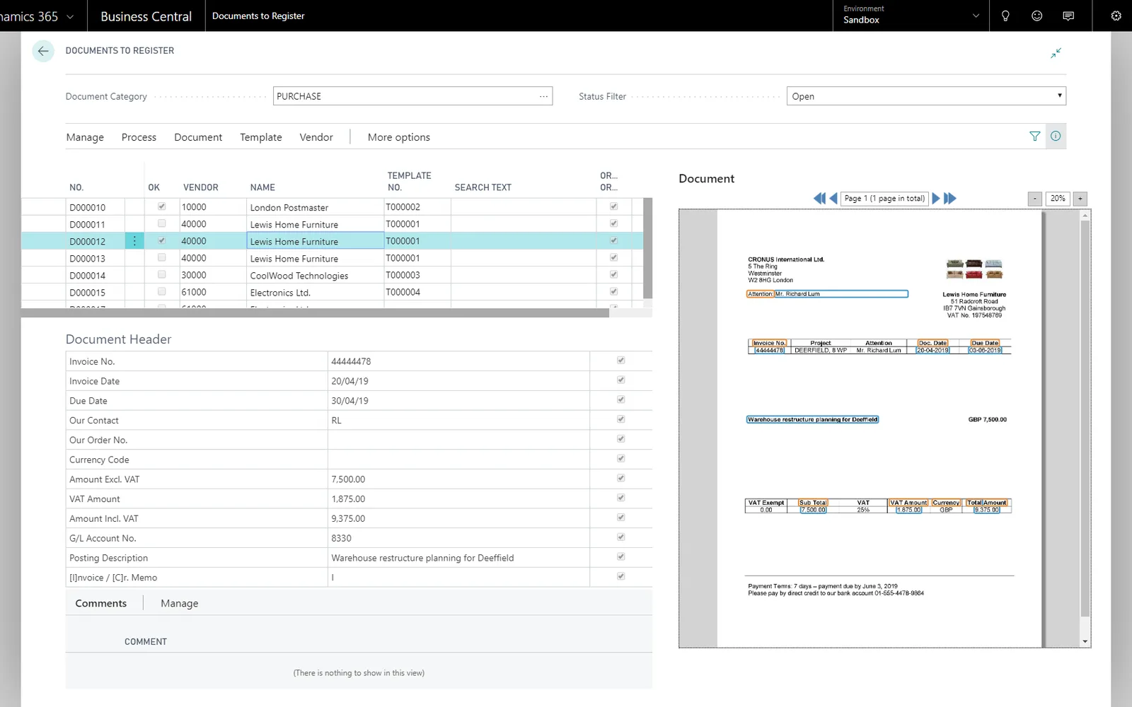 Continia Document Capture — screenshot from the Microsoft Marketplace listing