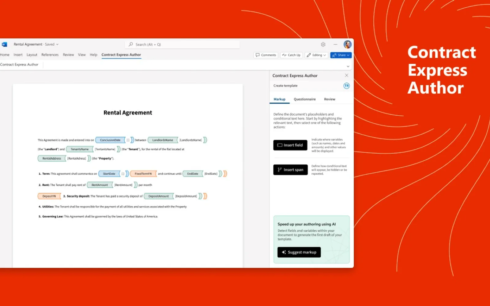 Contract Express Author — screenshot from the Microsoft Marketplace listing