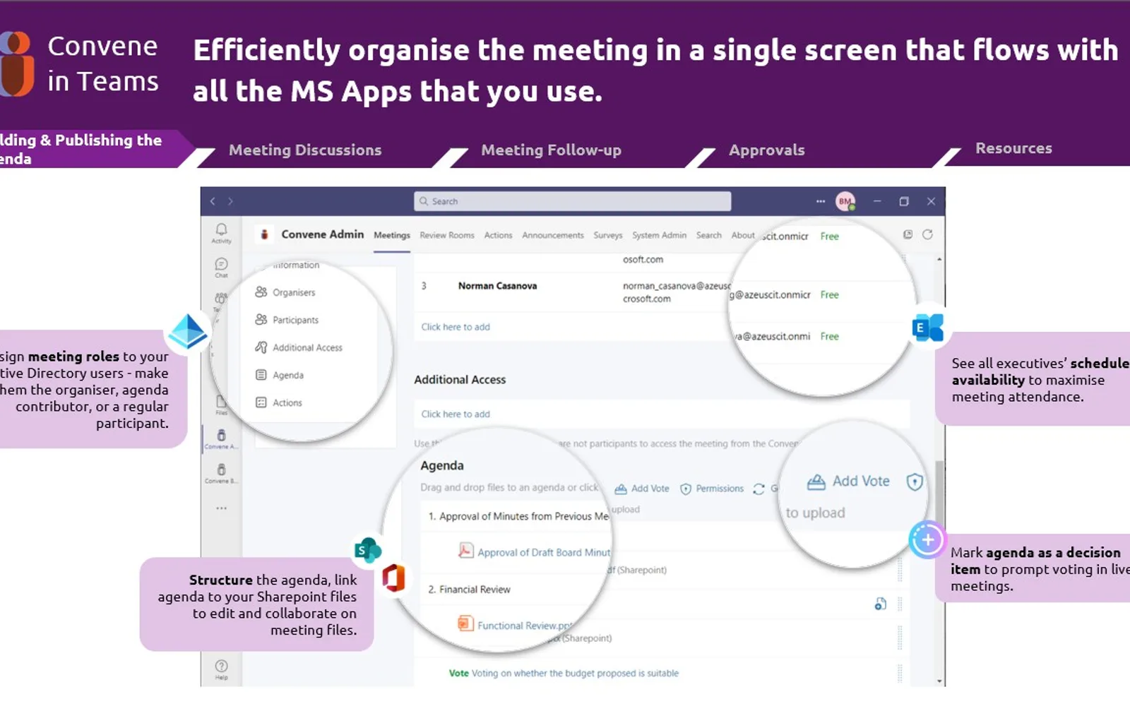 Convene in Teams — screenshot from the Microsoft Marketplace listing