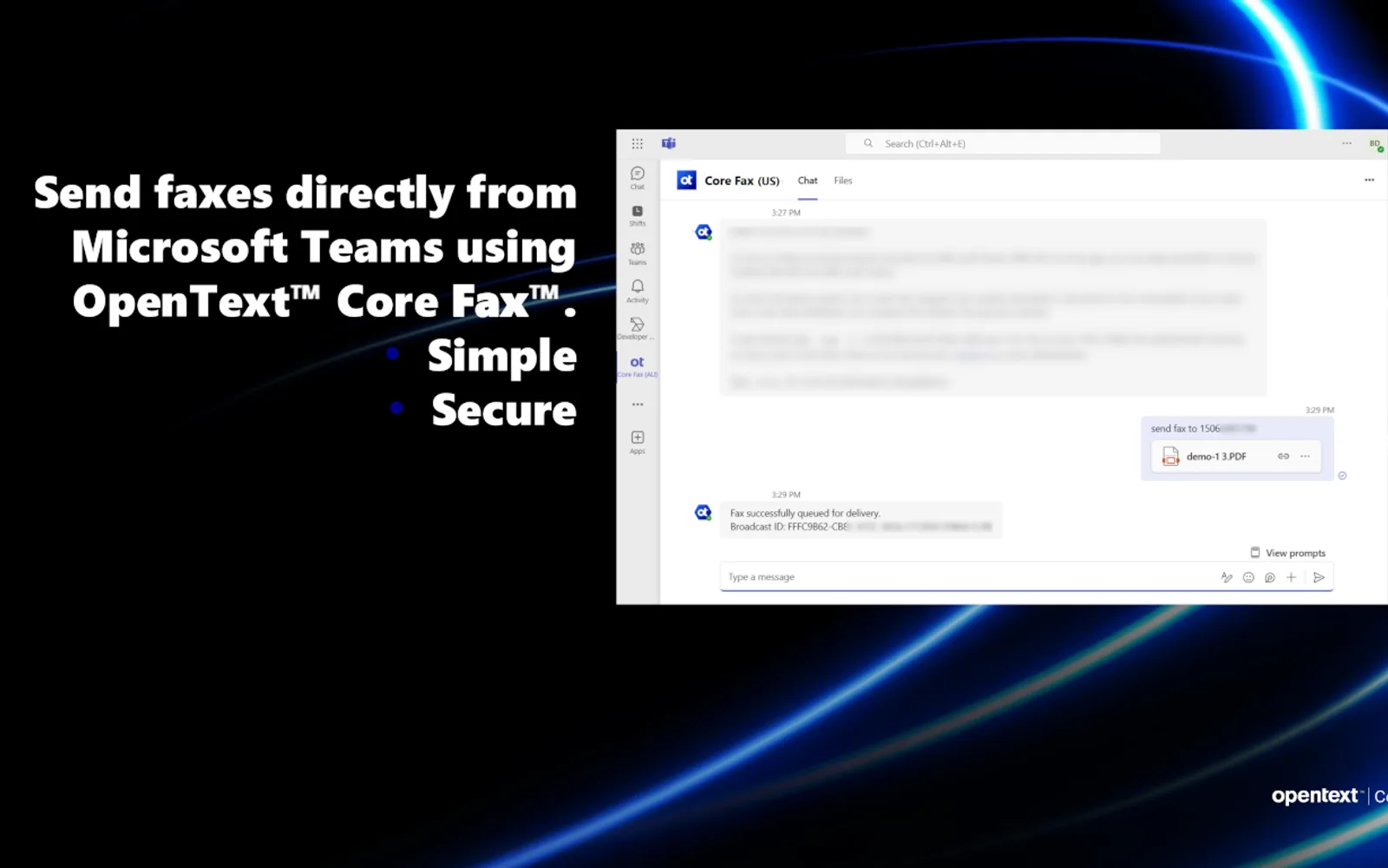 Core Fax (US) — screenshot from the Microsoft Marketplace listing