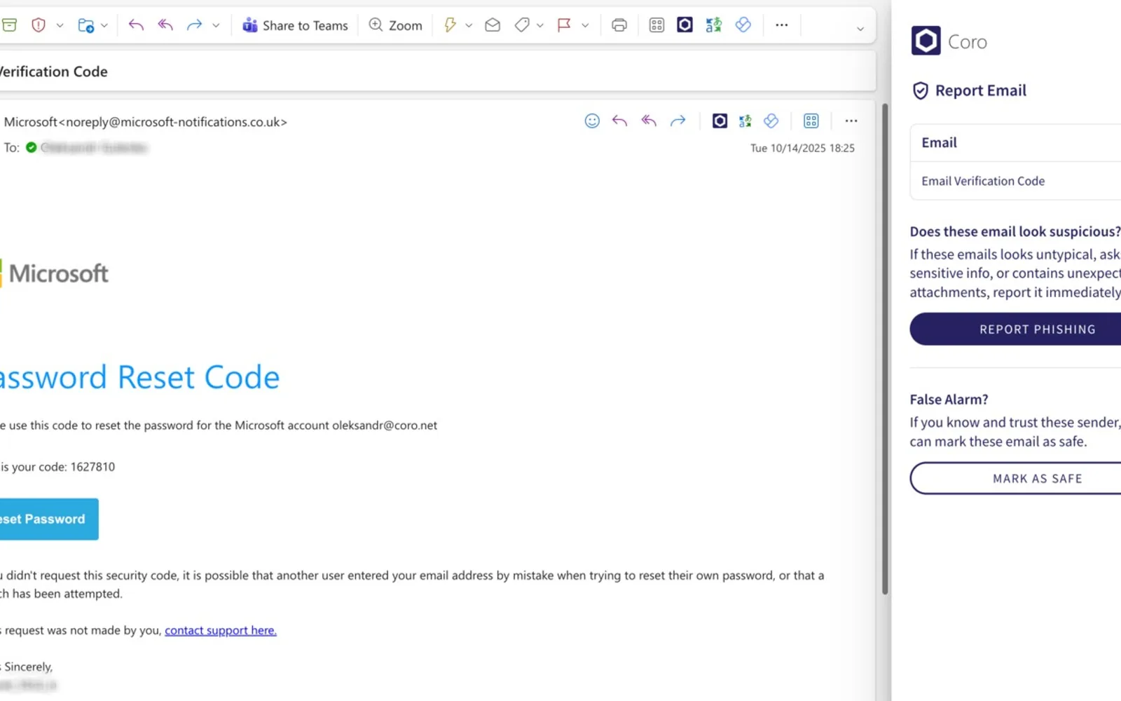 Coro — screenshot from the Microsoft Marketplace listing