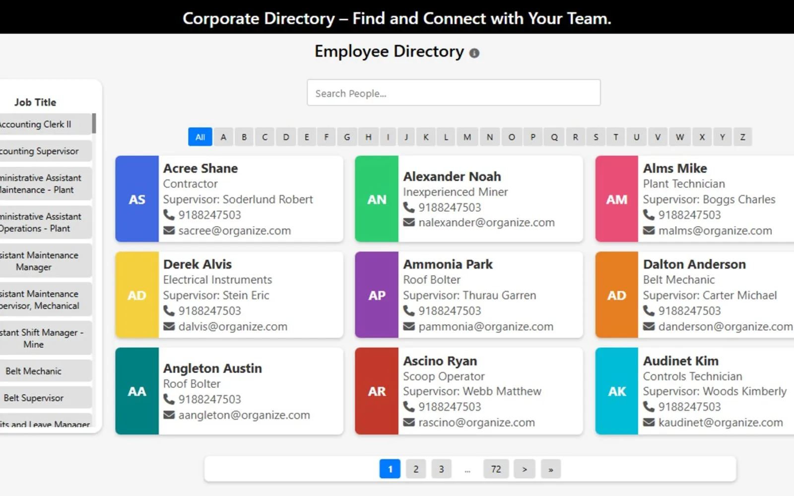 Corporate-Directory — screenshot from the Microsoft Marketplace listing