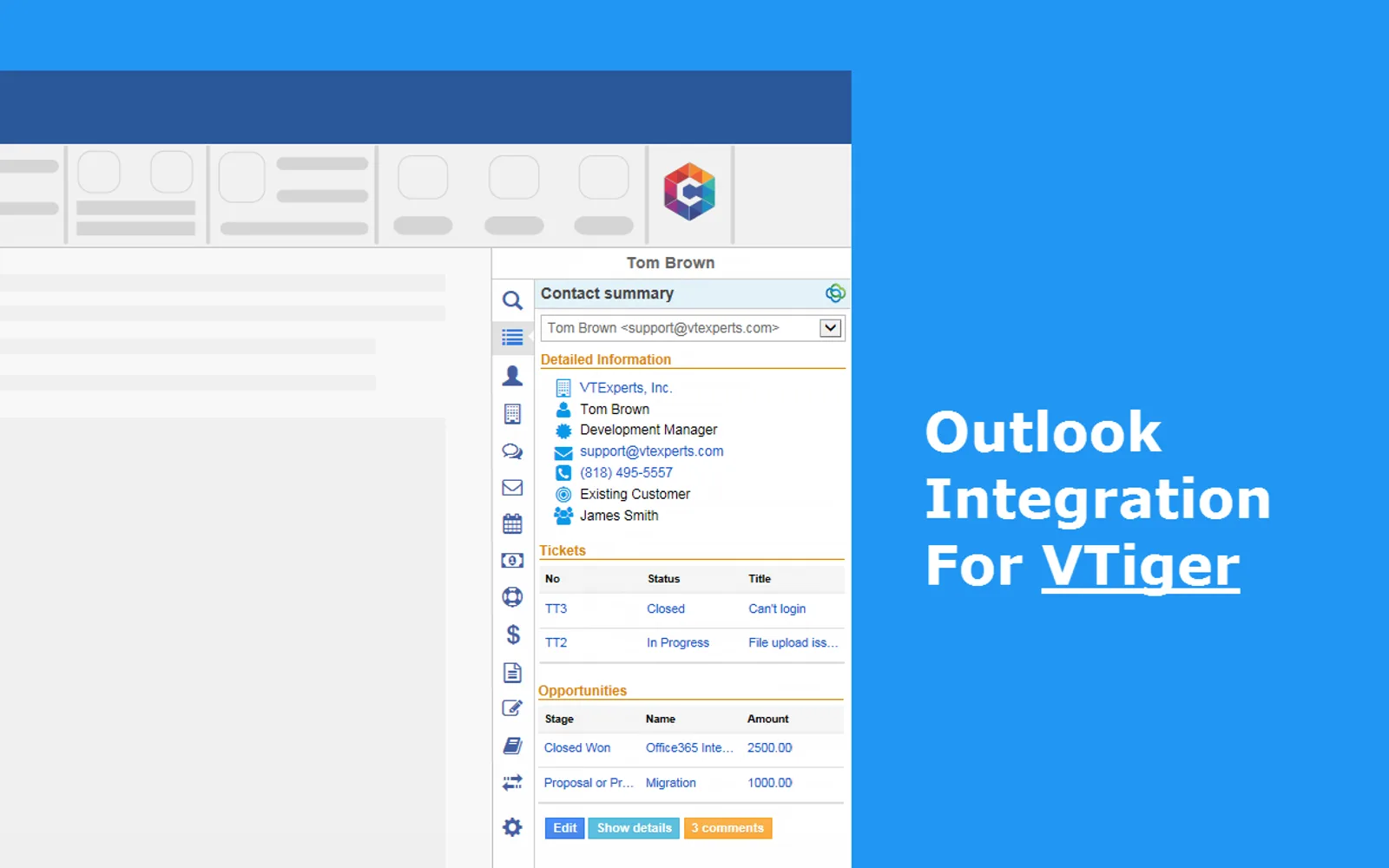 Corrensa for VTiger — screenshot from the Microsoft Marketplace listing