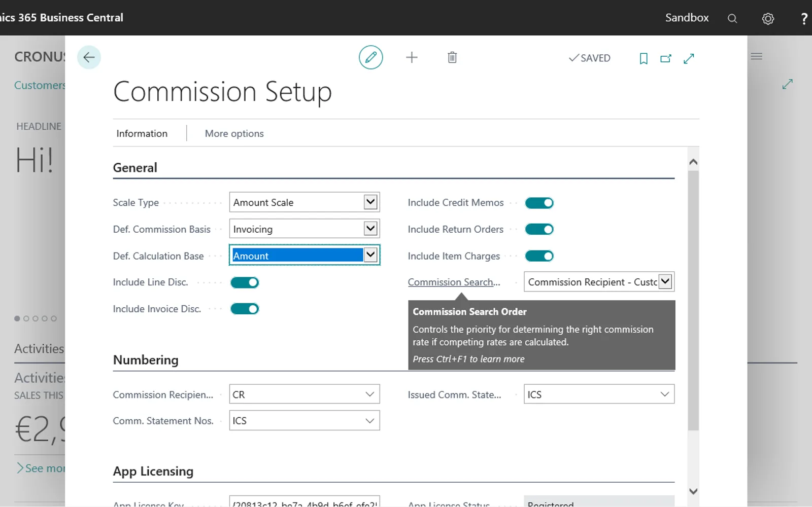 COSMO Commission — screenshot from the Microsoft Marketplace listing