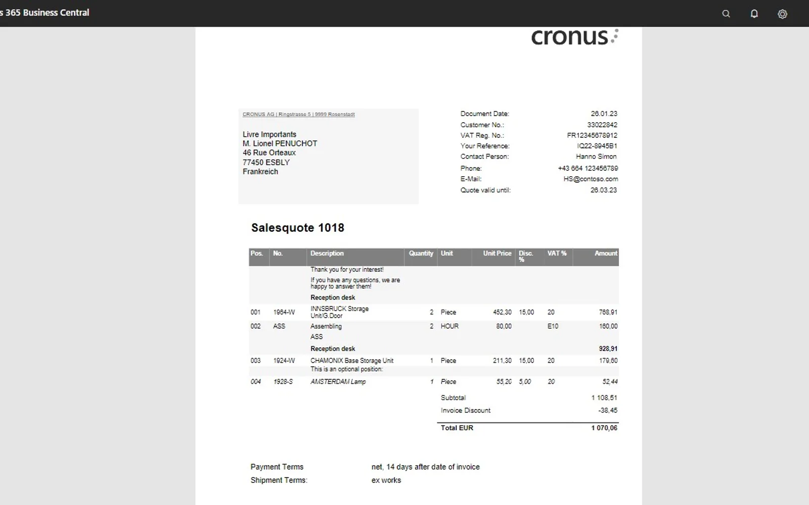 COSMO Document Set — screenshot from the Microsoft Marketplace listing
