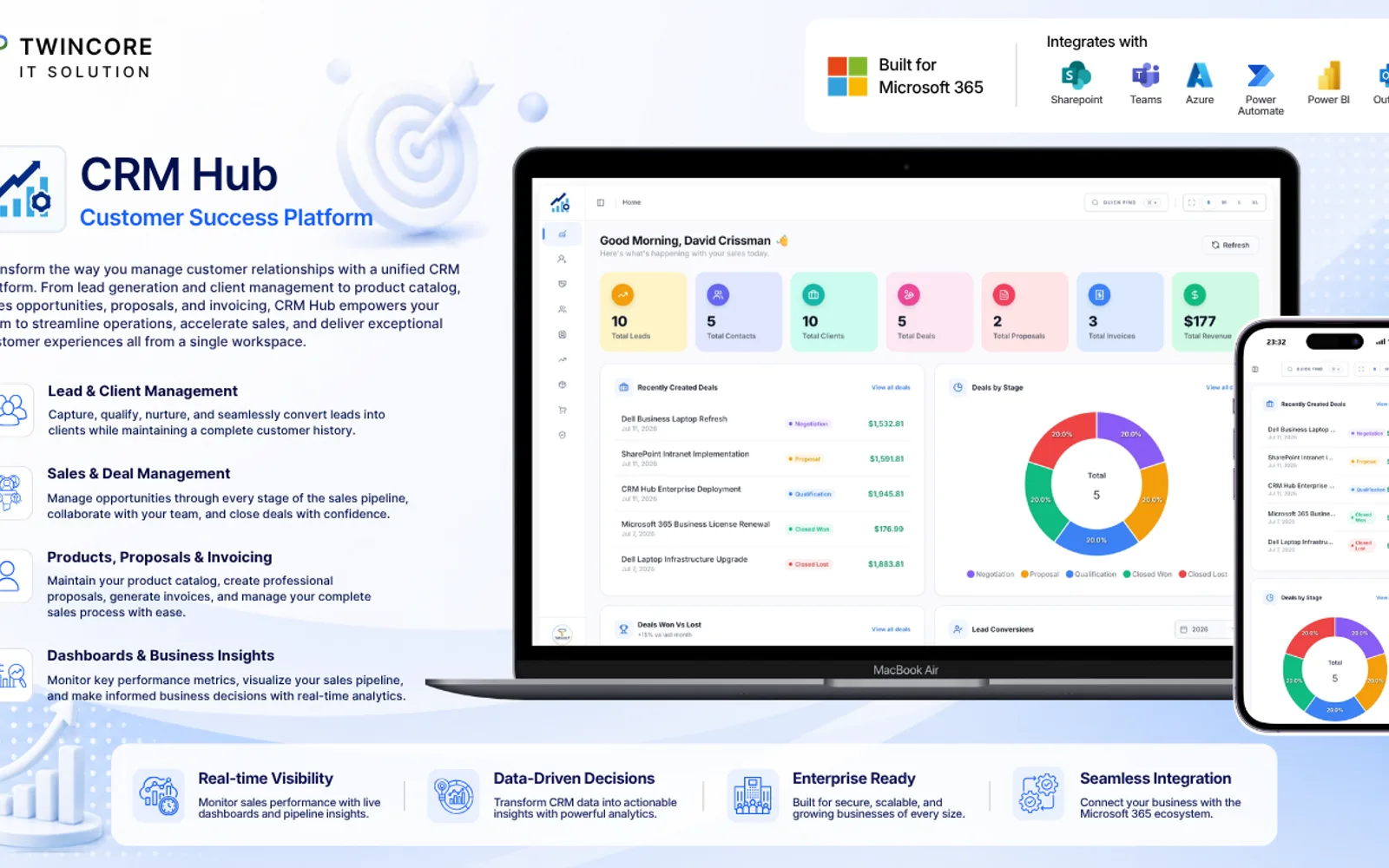 CRM Hub — screenshot from the Microsoft Marketplace listing