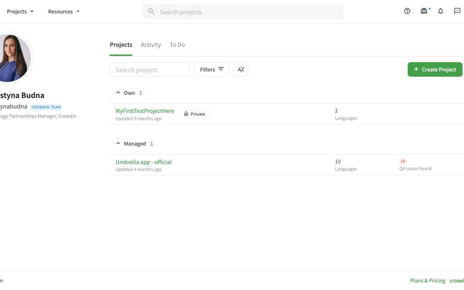 Crowdin — screenshot from the Microsoft Marketplace listing