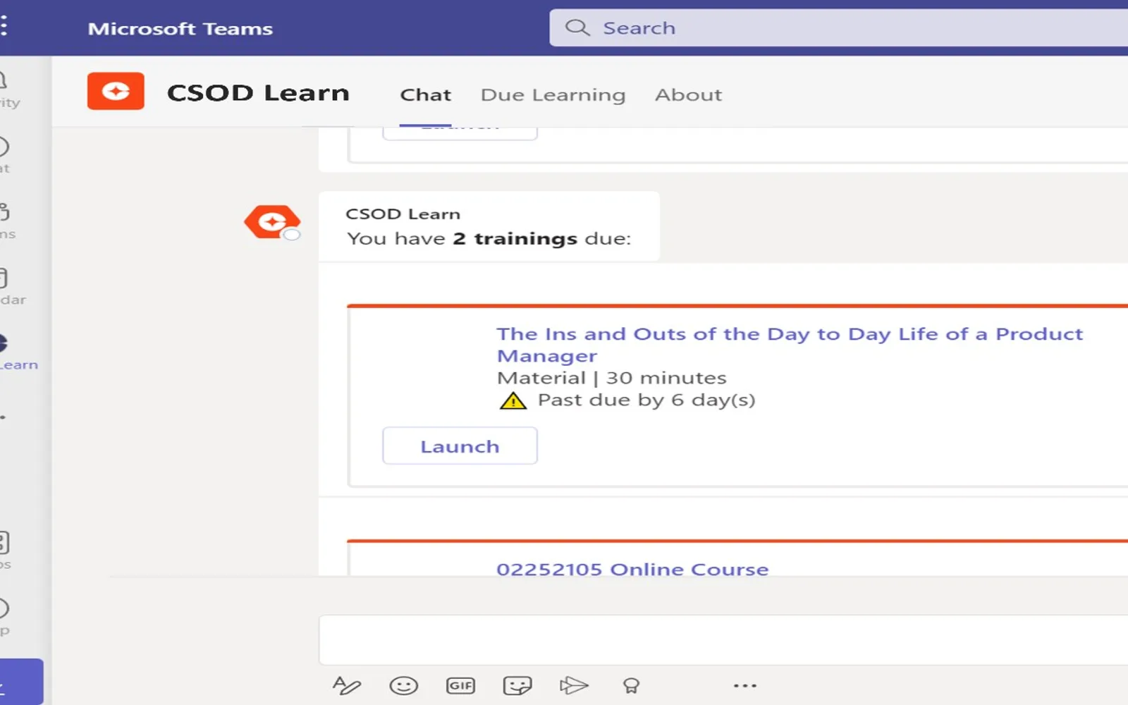 CSOD Learn — screenshot from the Microsoft Marketplace listing