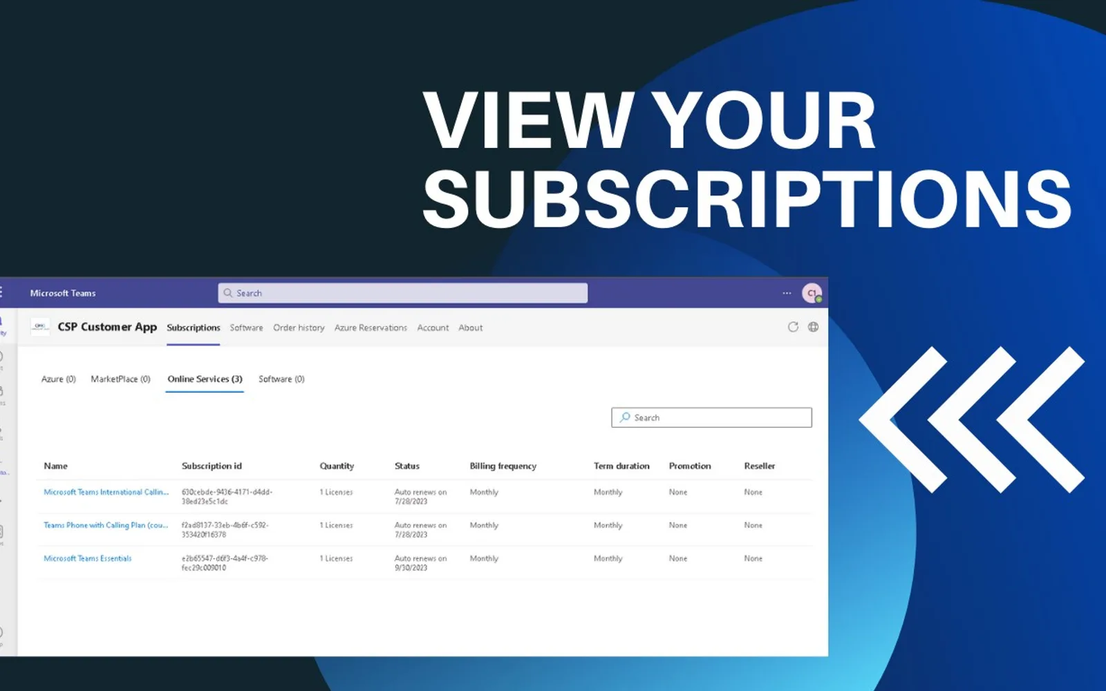 CSP Customer App — screenshot from the Microsoft Marketplace listing