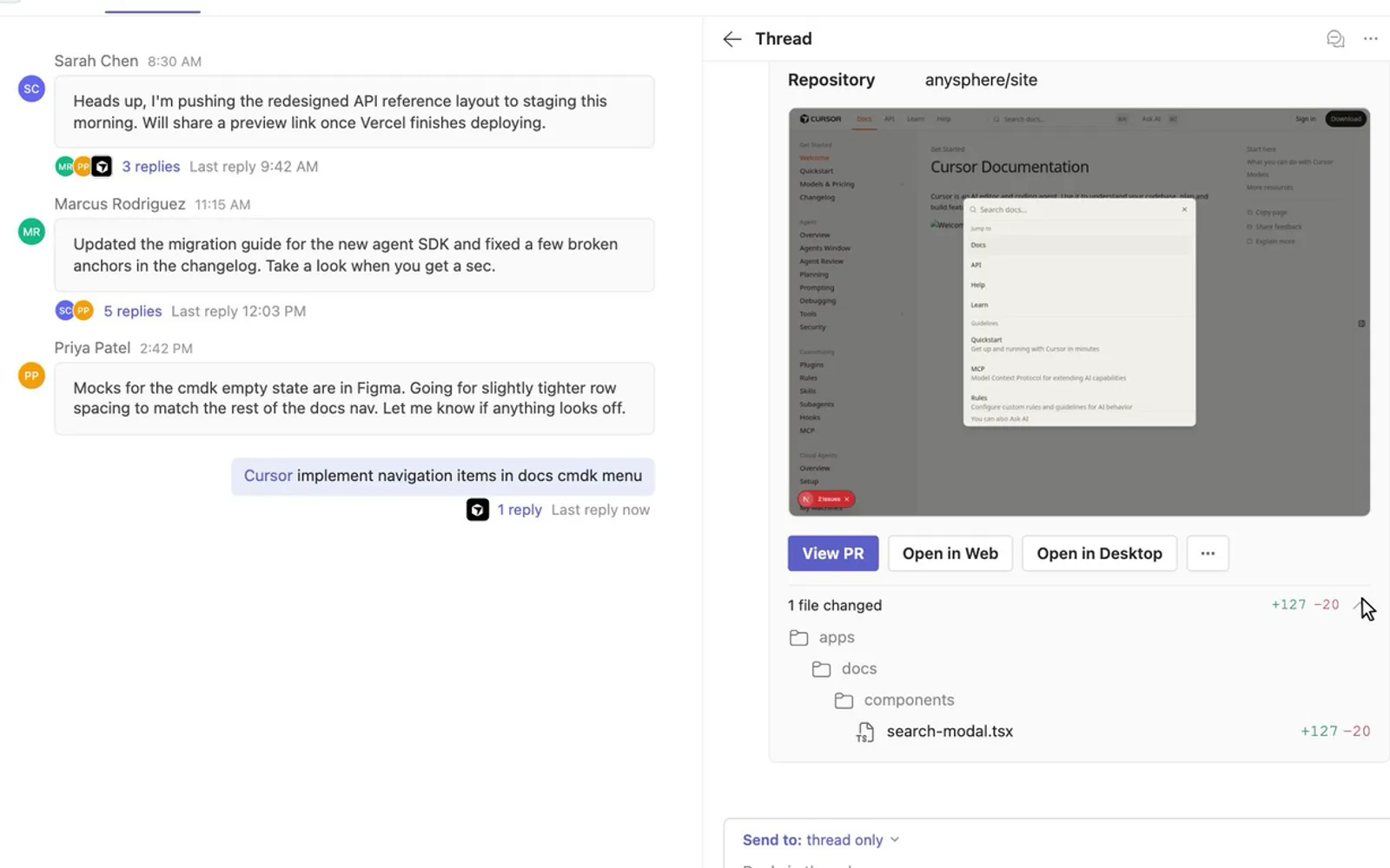 Cursor — screenshot from the Microsoft Marketplace listing