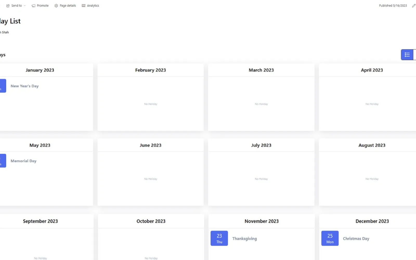 CV Holidays — screenshot from the Microsoft Marketplace listing