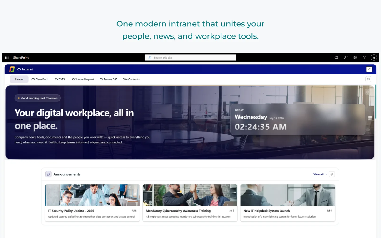 CV Intranet — screenshot from the Microsoft Marketplace listing