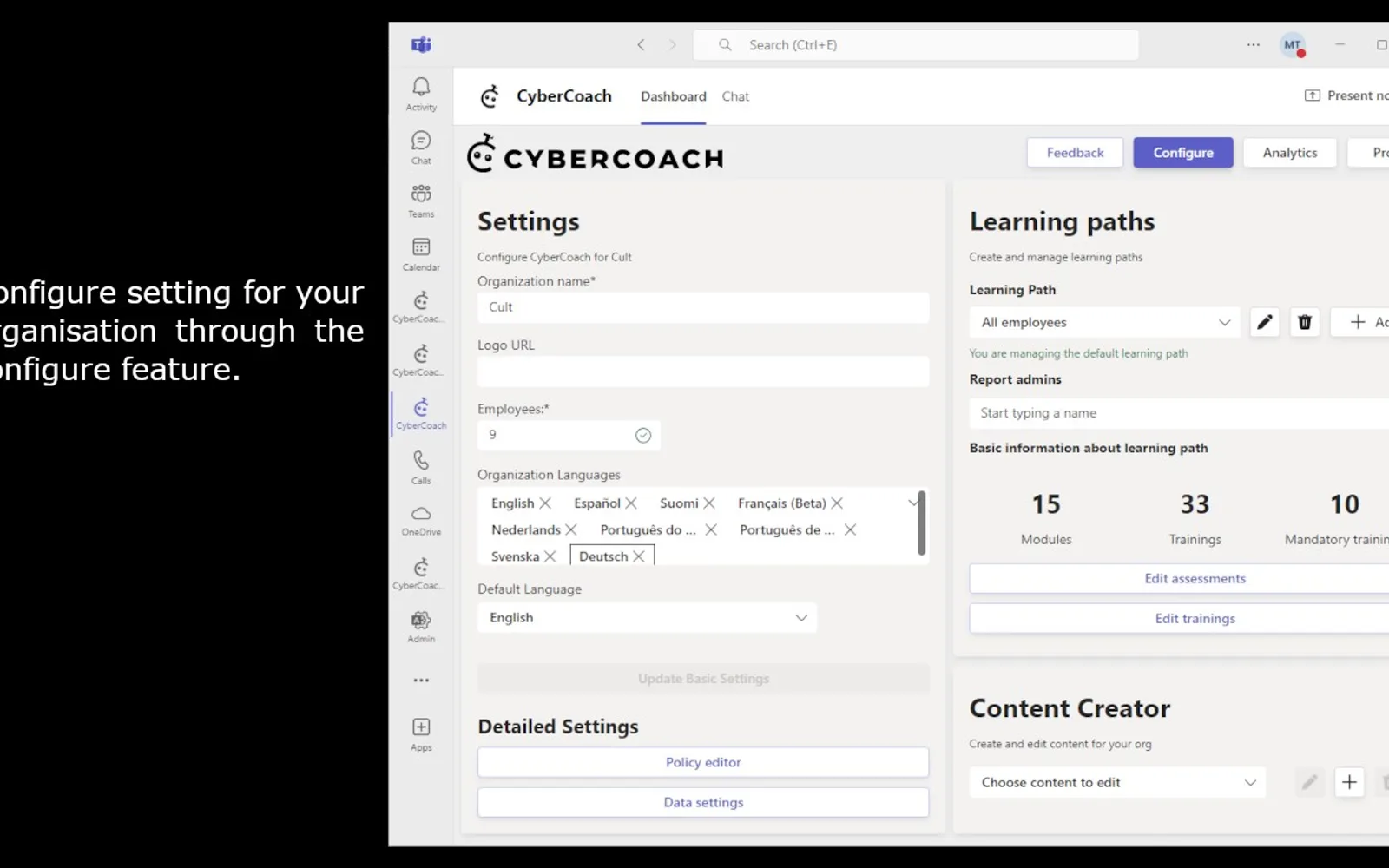 CyberCoach — screenshot from the Microsoft Marketplace listing