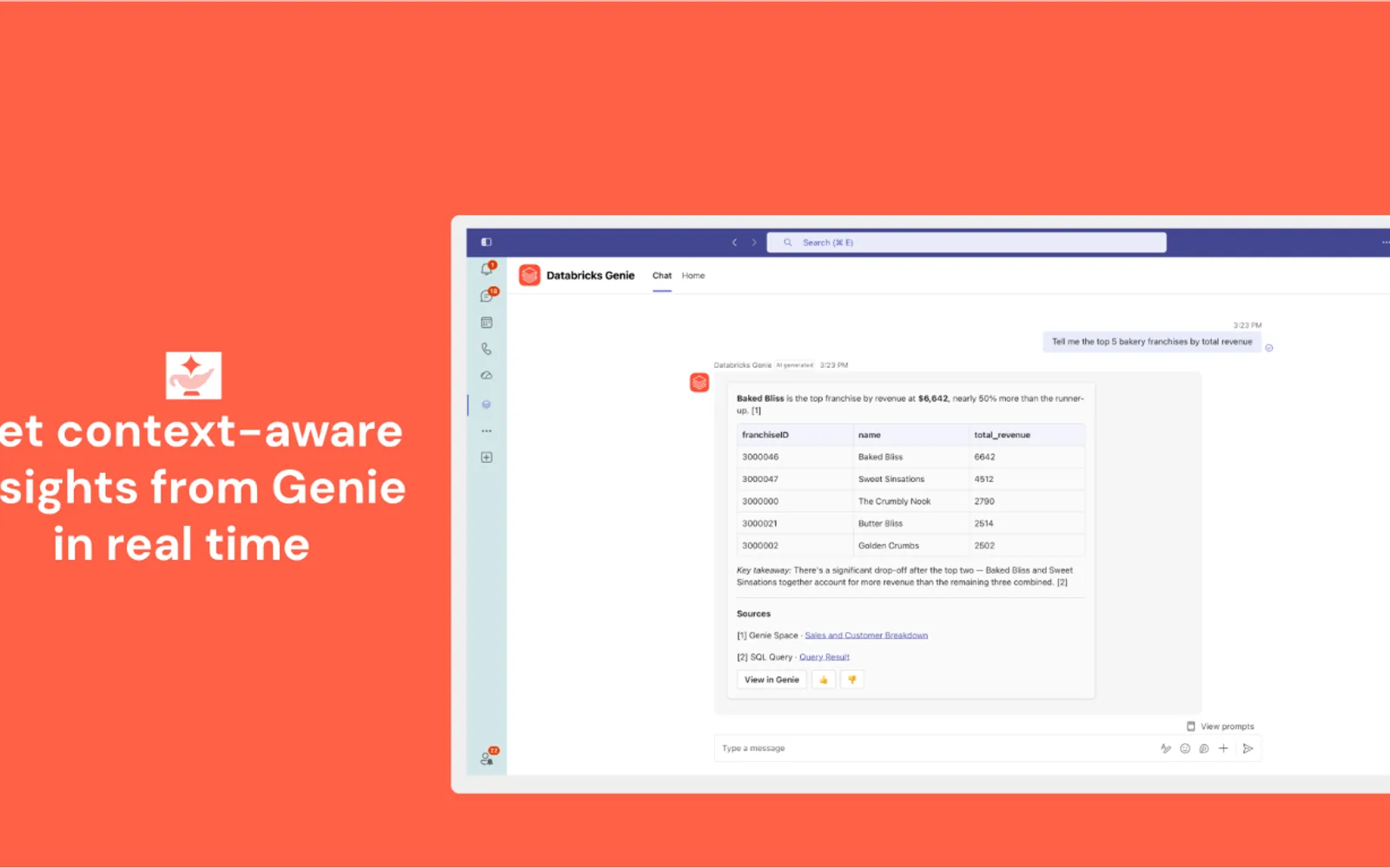 Databricks Genie — screenshot from the Microsoft Marketplace listing