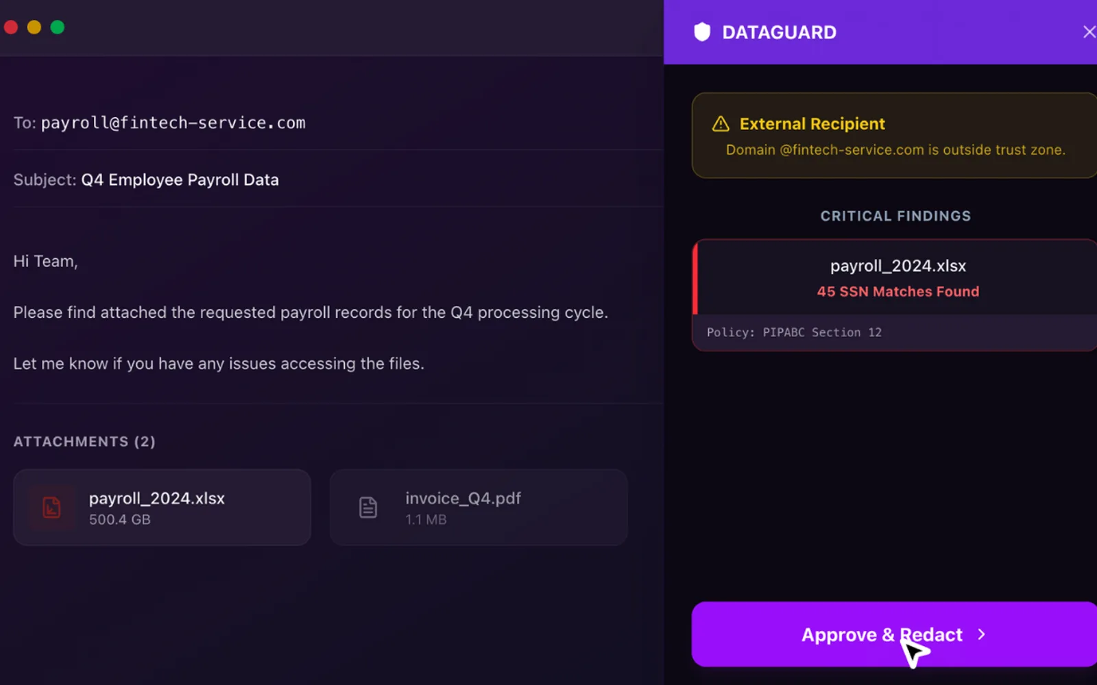 DataGuard — screenshot from the Microsoft Marketplace listing