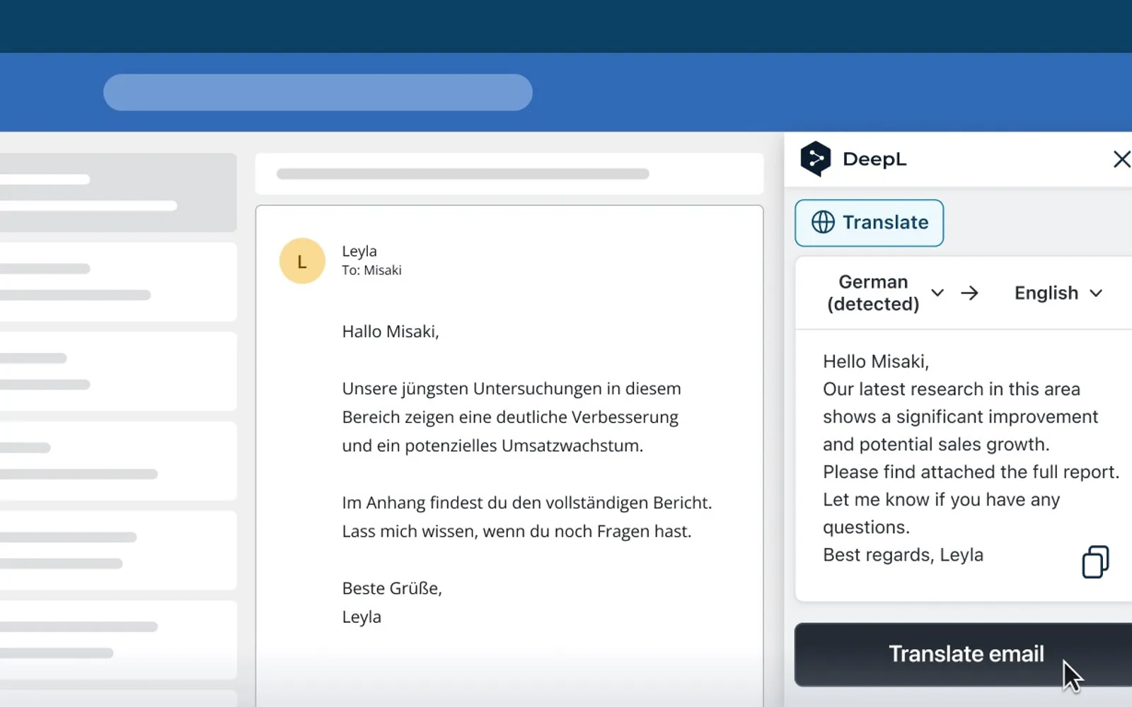 DeepL for Outlook — screenshot from the Microsoft Marketplace listing