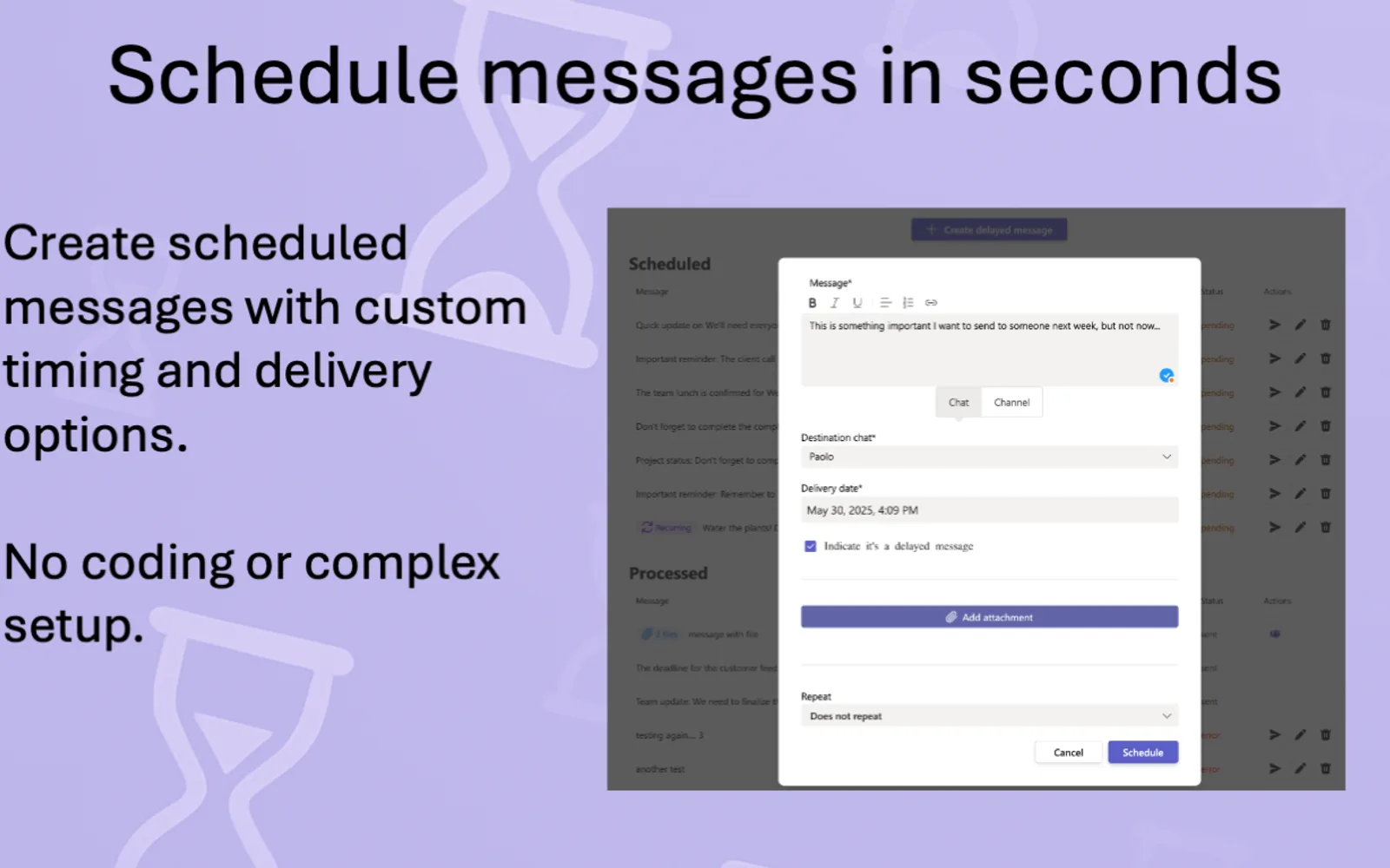 Delayed Send — screenshot from the Microsoft Marketplace listing
