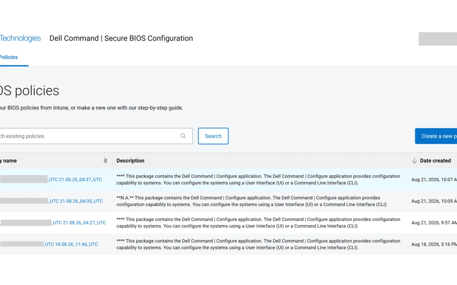 Dell Command | Secure BIOS Configuration — screenshot from the Microsoft Marketplace listing